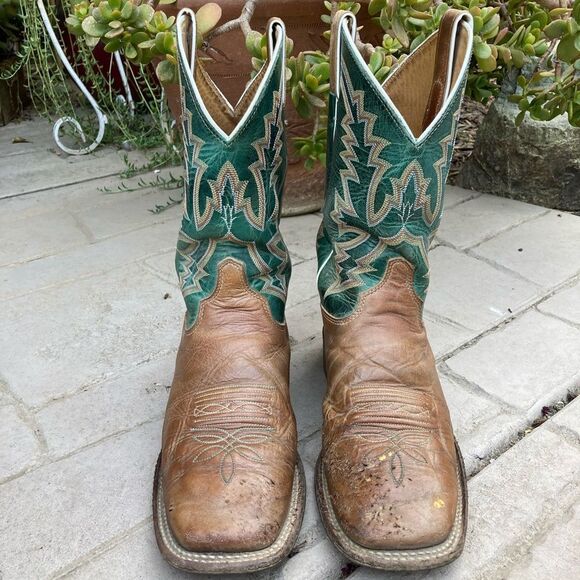 Justin women’s cowboy boots teal green size 9.5 - Picture 2 of 8